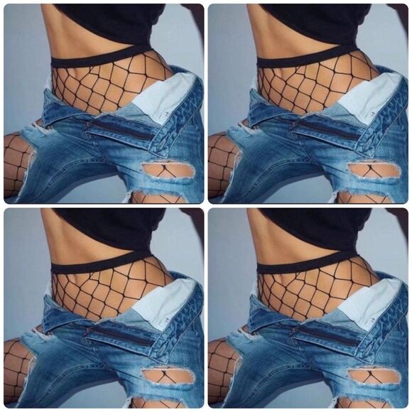 4 Pairs Sexy Black Fishnet Stocking Tights Stretchy!! - Picture 2 of 11